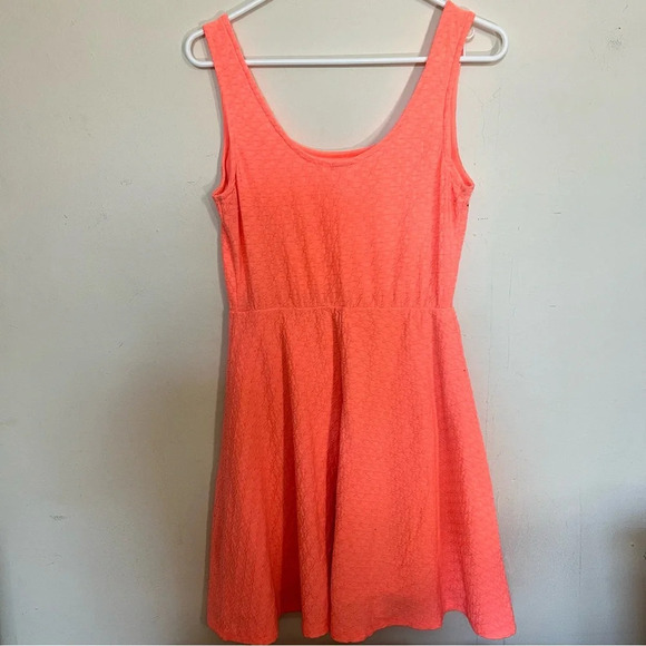 Mossimo Supply Co Salmon Pink Sleeveless Scoop Neck Fit and Flare Mini Dress SzM - Picture 2 of 7